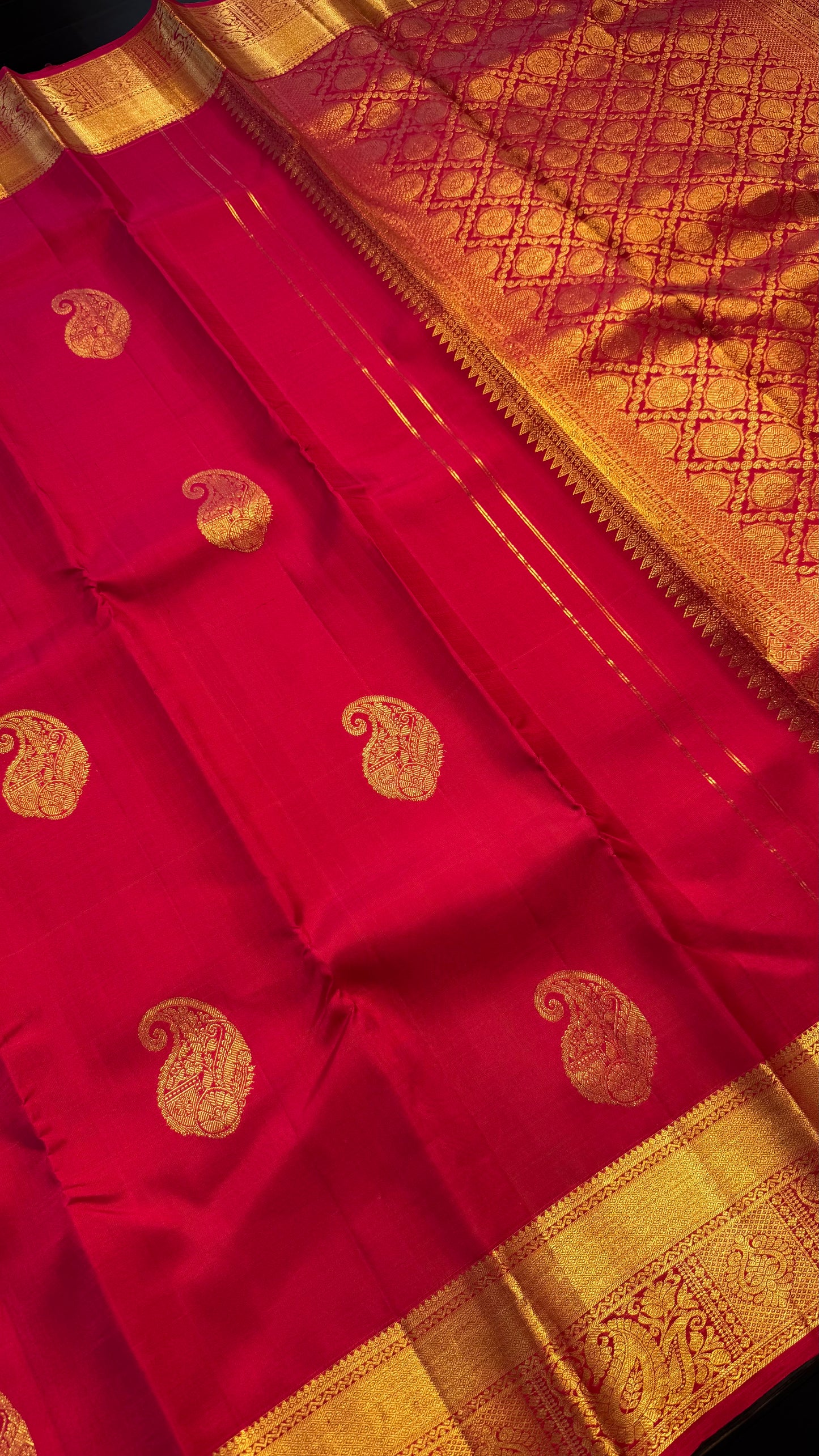 PINK GOLD ZARI HANDLOOM KANCHIPURAM SILK SAREE (KSS349)