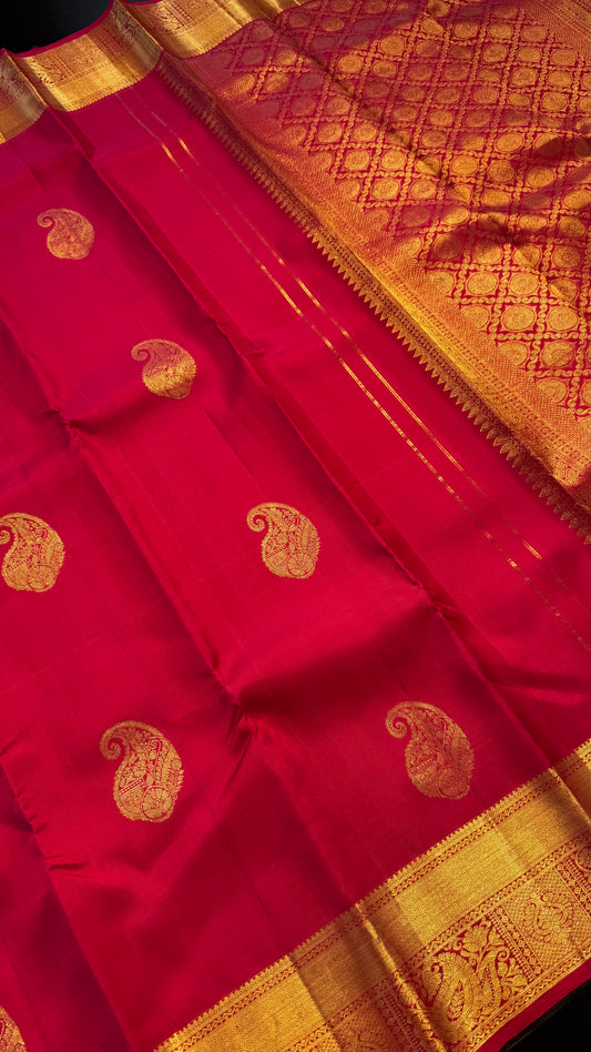 PINK GOLD ZARI HANDLOOM KANCHIPURAM SILK SAREE (KSS349)