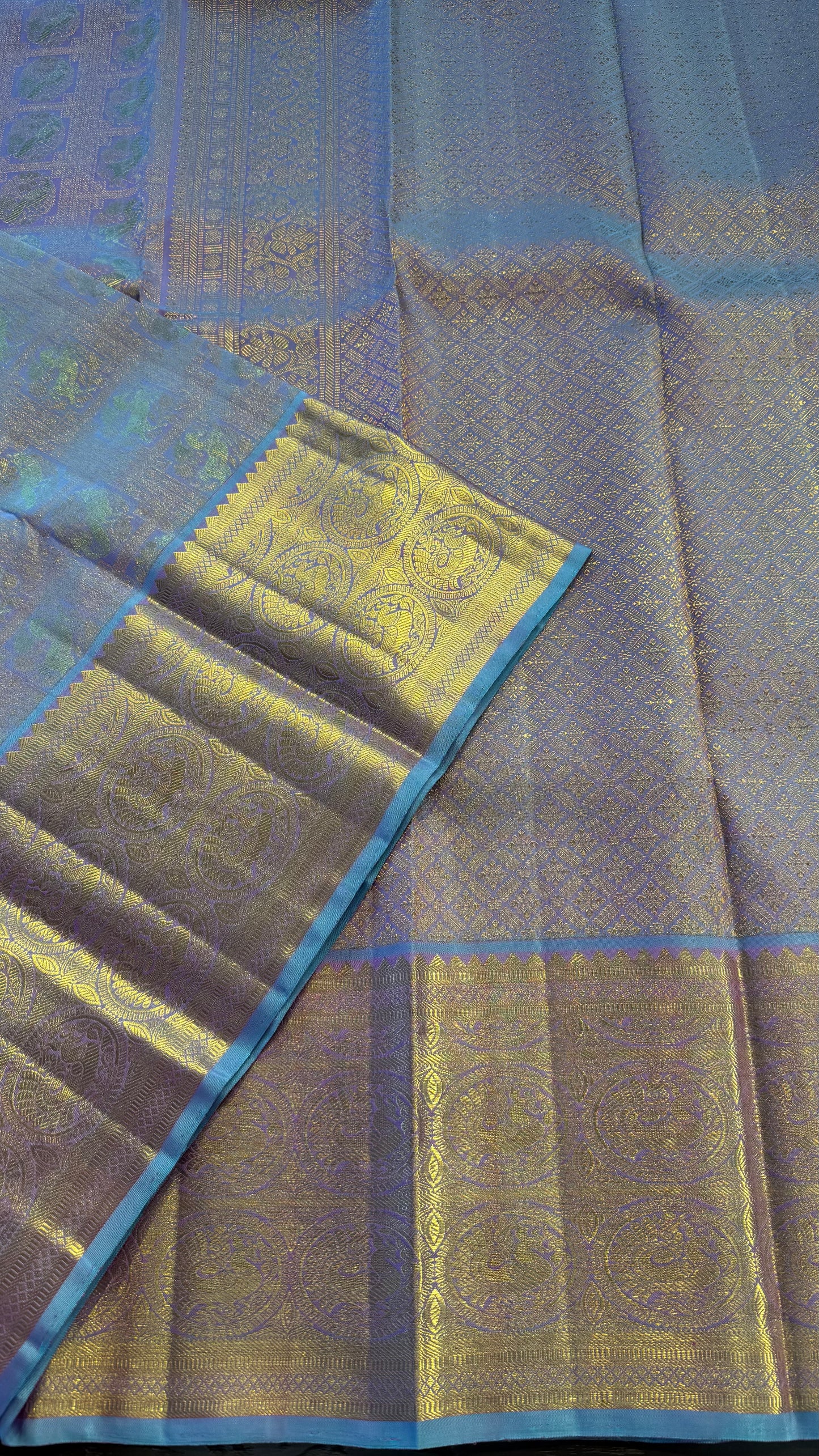 UNICORN GOLD FULL ZARI HANDLOOM KANCHIPURAM SILK SAREE (KSS314)