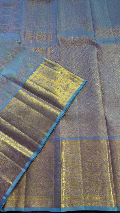 UNICORN GOLD FULL ZARI HANDLOOM KANCHIPURAM SILK SAREE (KSS314)