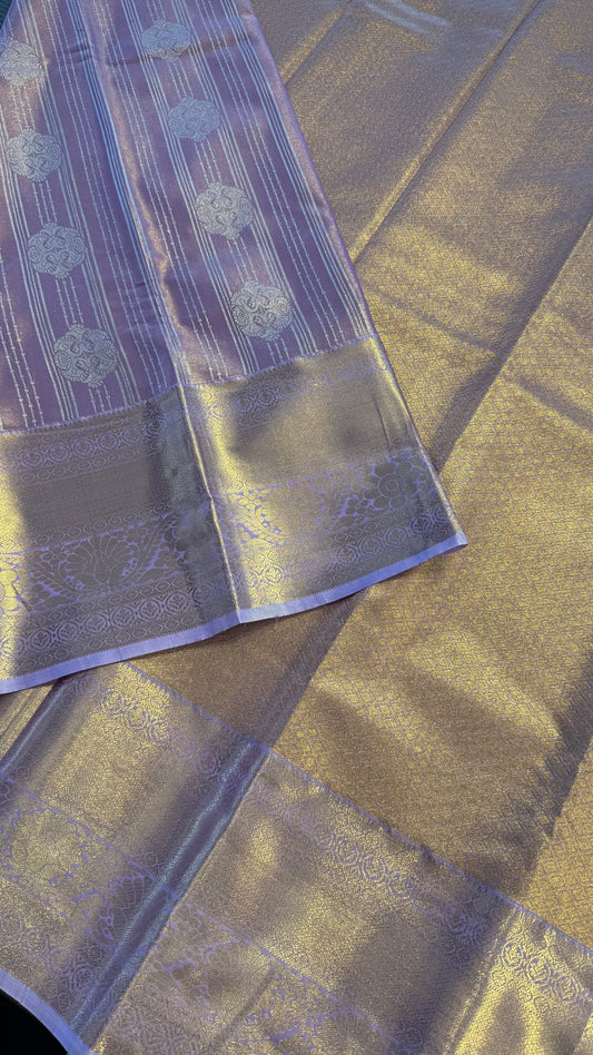 LILAC SEMI SILK KANICHIPURAM SILK SAREE (SSKS07)