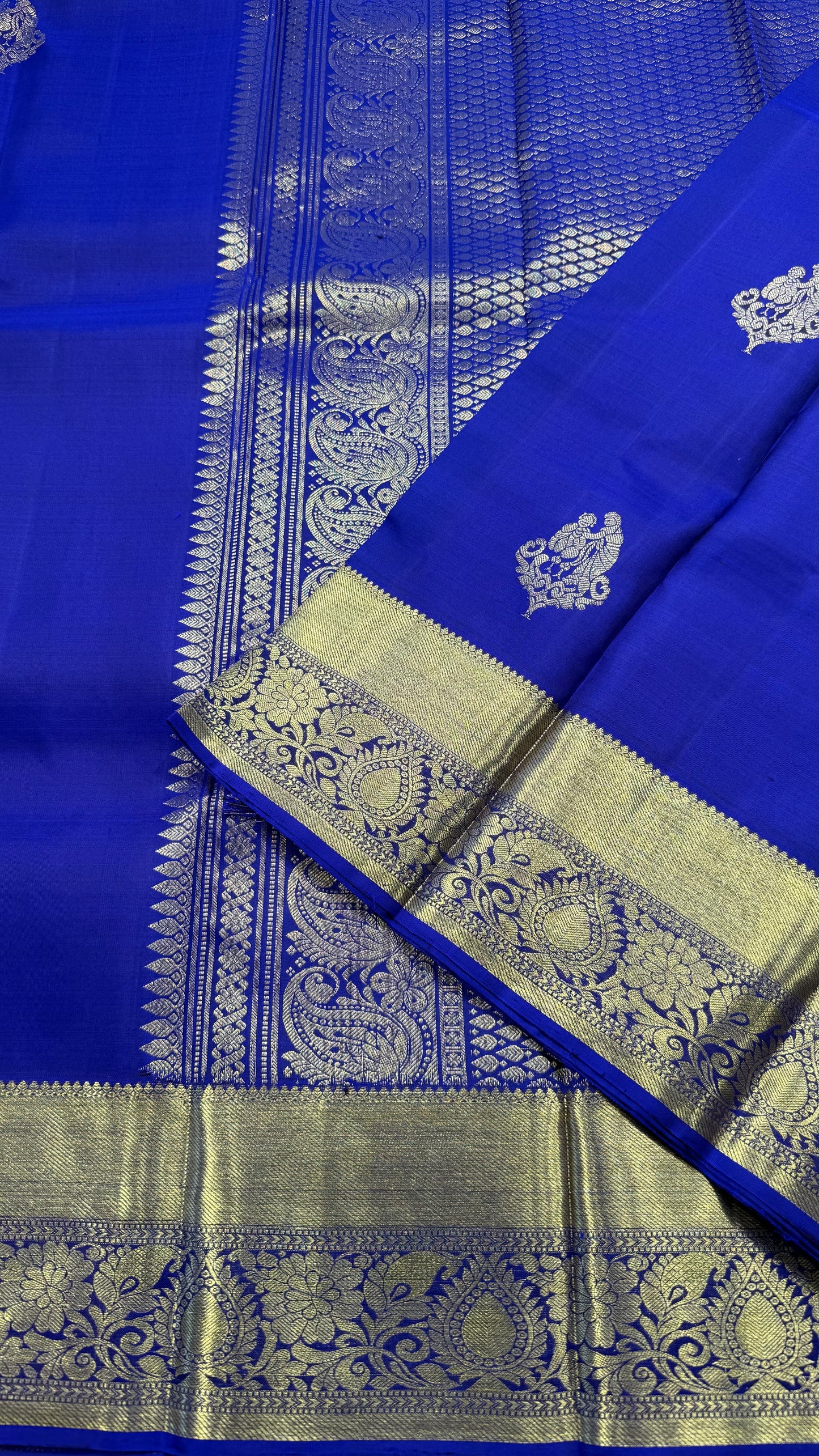ROYAL BLUE HANDLOOM KANCHIPURAM  SILK SAREE(KSS522)