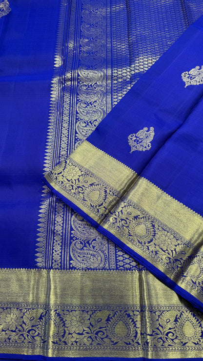 ROYAL BLUE HANDLOOM KANCHIPURAM  SILK SAREE(KSS522)