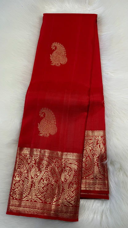 CHILLI RED HANLOOM KANCHIPURAM SILK SAREE (KSS 583)