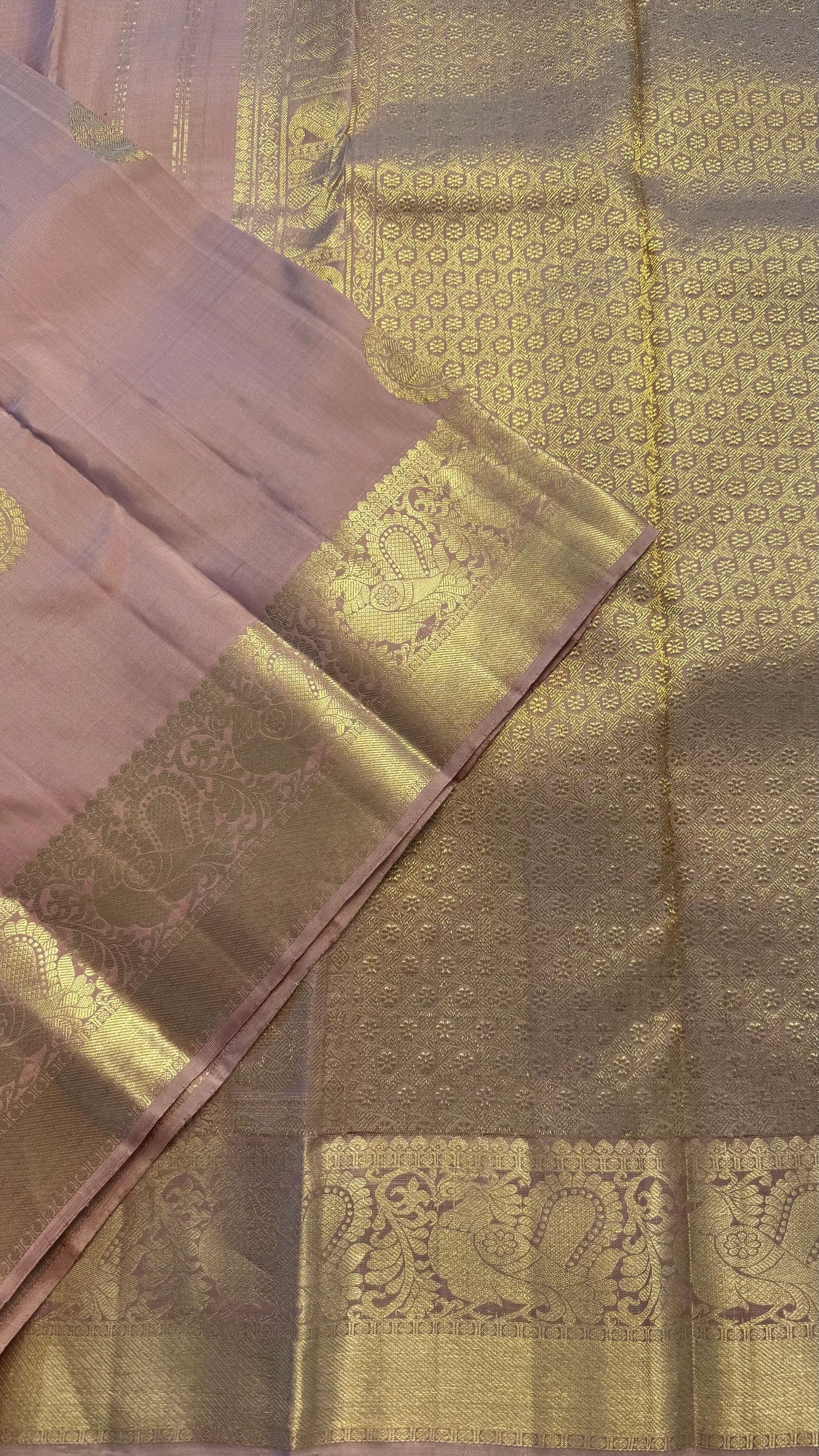 TUSCAN GOLD ZARI HANDLOOM KANCHIPURAM SILK SAREE (KSS348)