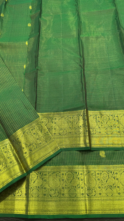 HUNTER GREEN PURE KANCHIPURAM HANDLOOM SILK SAREE SILK(KSS 573)