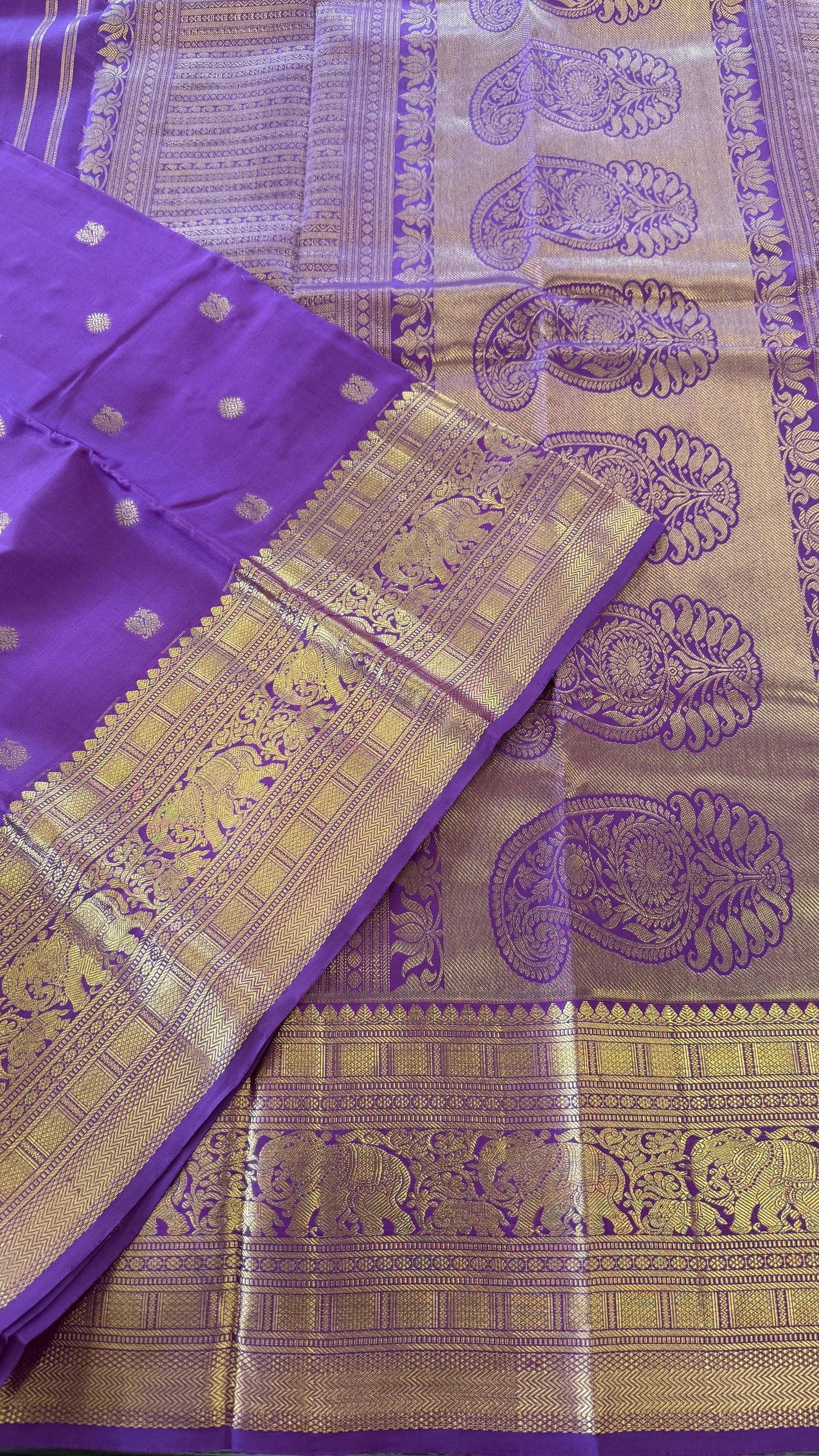 RAISIN PURPLE GOLD ZARI HANDLOOM KANICHIPURAM SILK SAREE (KSS51)