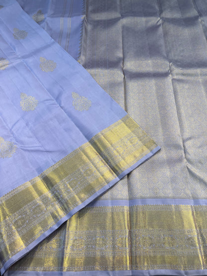 PURPLISH  LAVENDER KANCHIPURAM HANDLOOM SILK SAREE