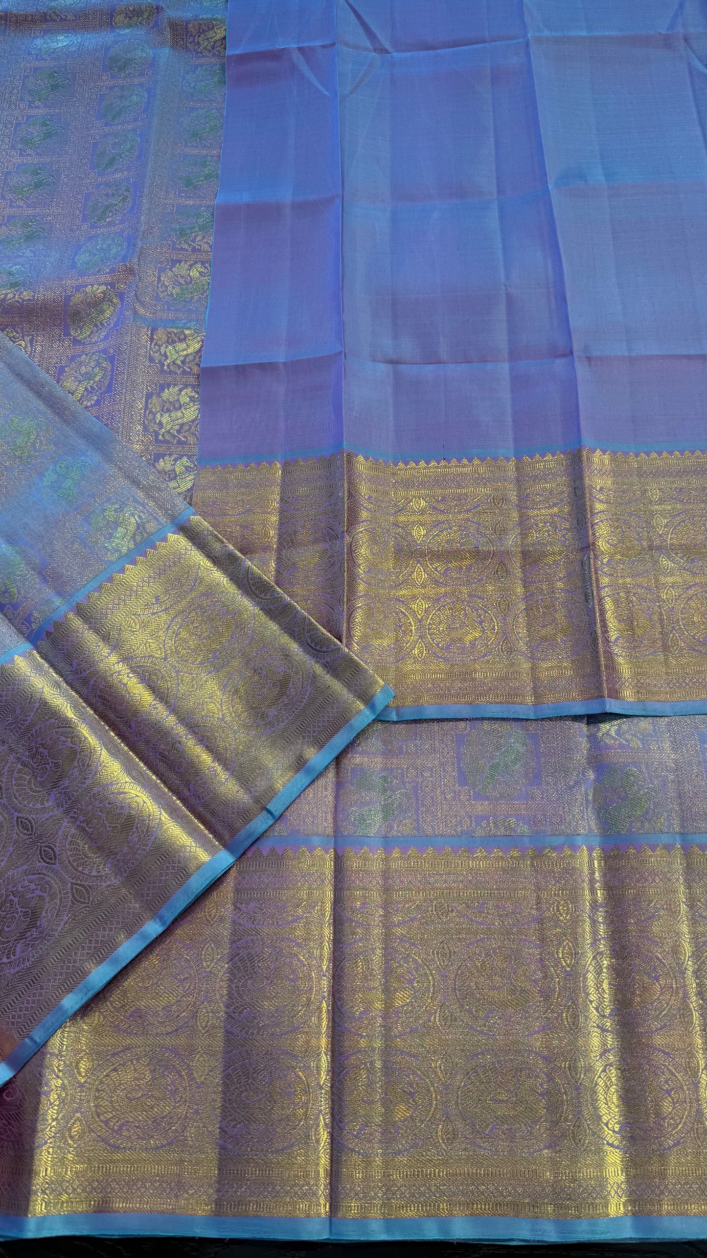 UNICORN GOLD FULL ZARI HANDLOOM KANCHIPURAM SILK SAREE (KSS314)