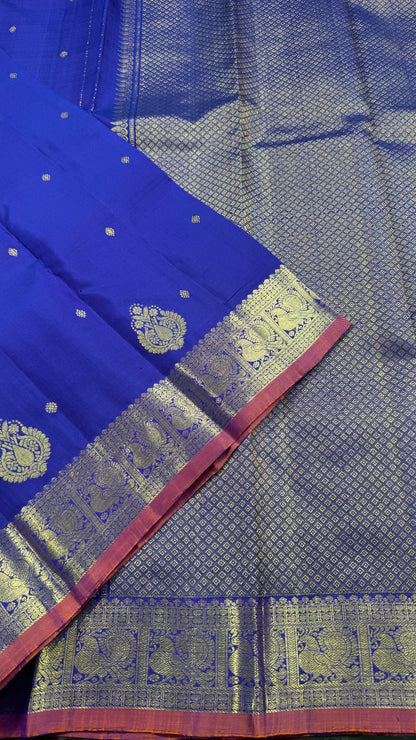 RIPE PLUM PURE KANCHIPURAM HANDLOOM SILK SAREE(KSS 556)