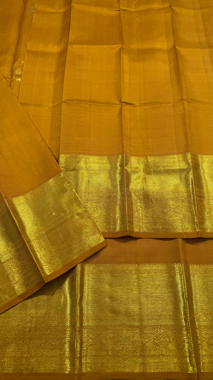 GAMBOGE PURE KANCHIPURAM HANDLOOM SILK SAREE(KSS 535)