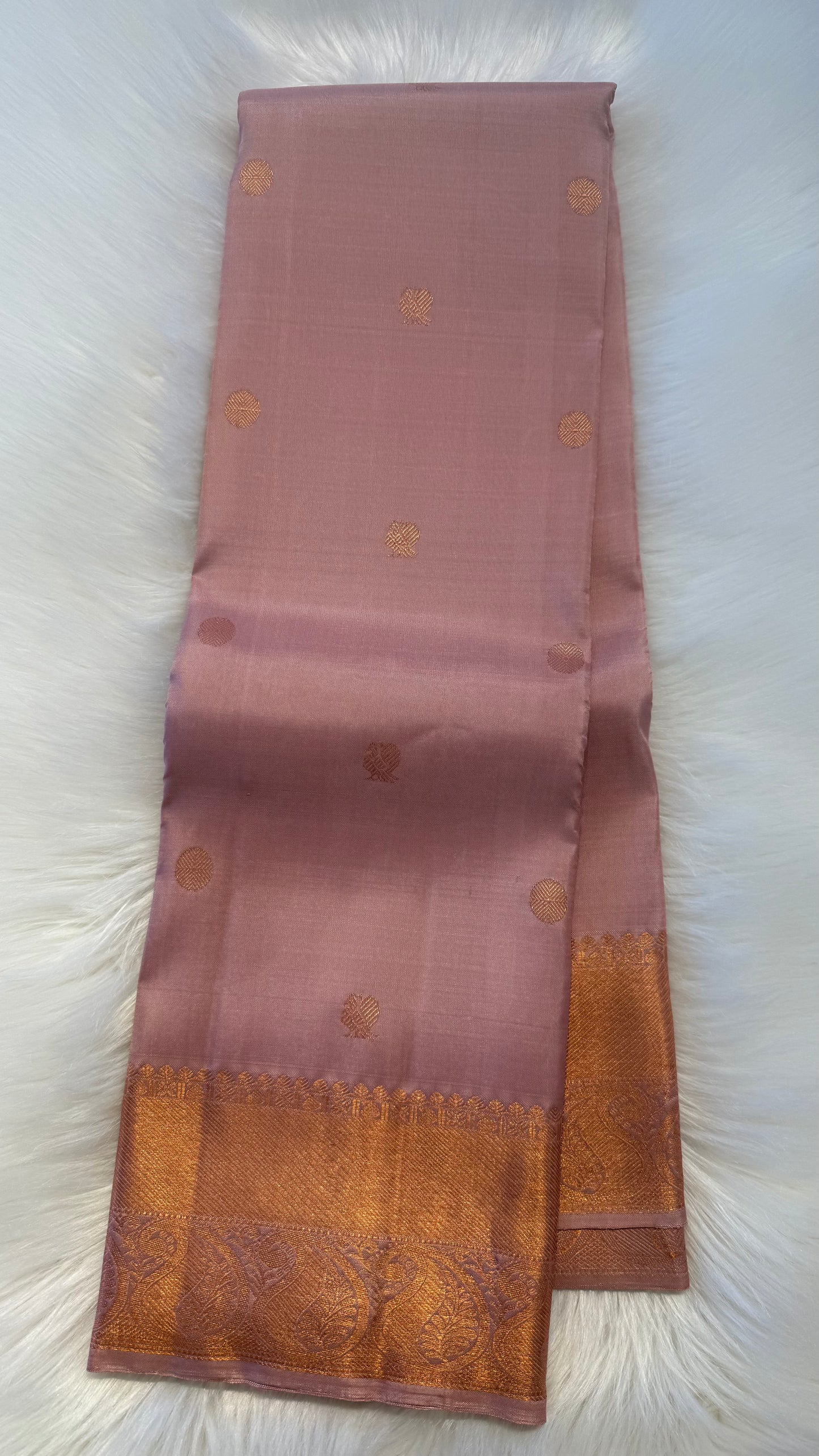 NUDE PINK HANDLOOM KANCHIPURAM SILK SAREE (KSS317)