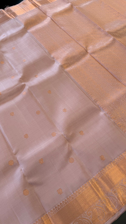 NUDE PINK HANDLOOM KANCHIPURAM SILK SAREE (KSS317)