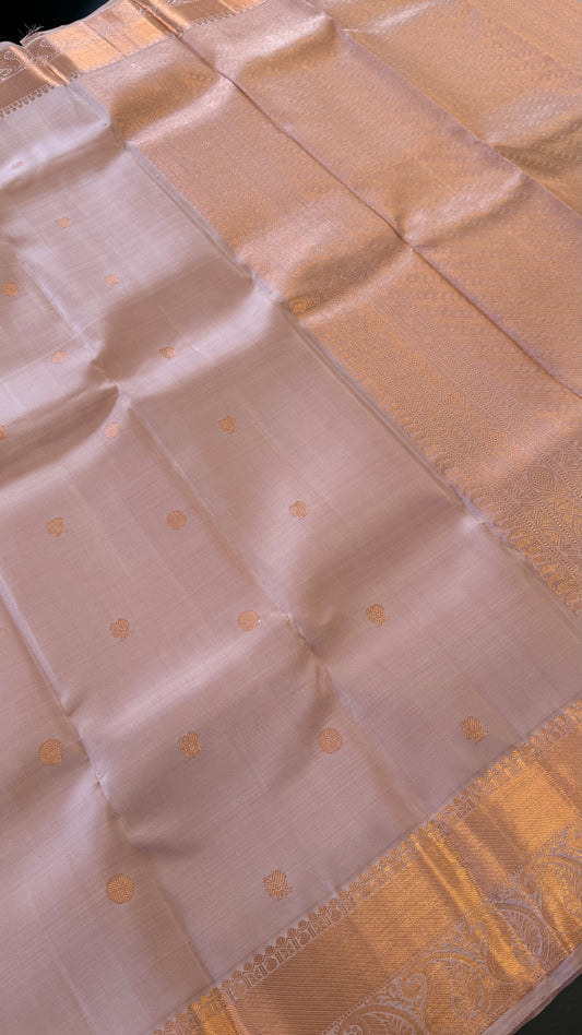 NUDE PINK HANDLOOM KANCHIPURAM SILK SAREE (KSS317)