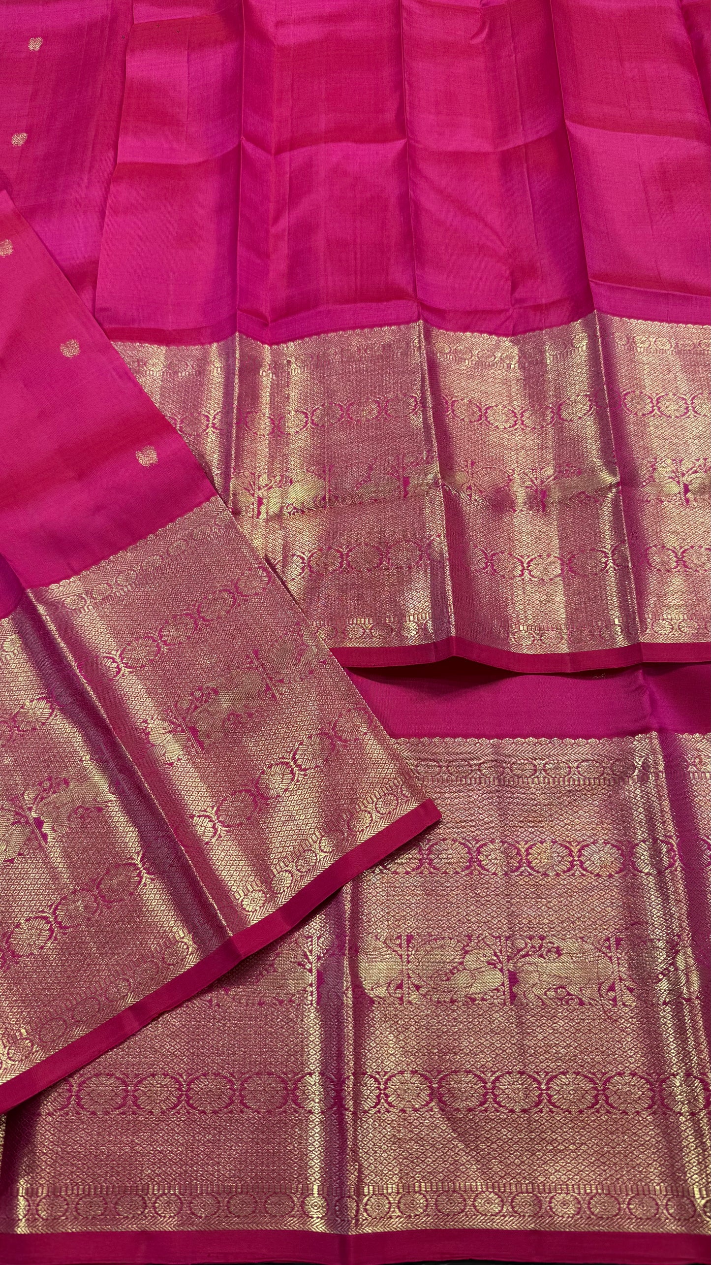 BARBIE PINK PURE HANDLOOM KANCHIPURAM  SILK SAREE (KSS 568)