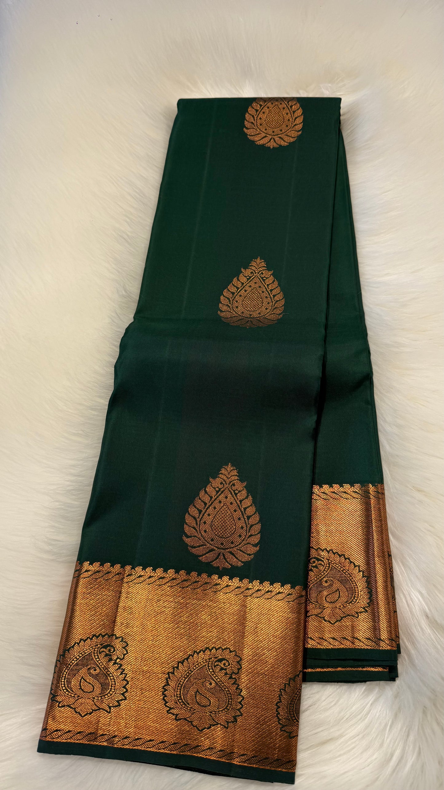 RAMA GREEN HANDLOOM KANCHIPURAM  SILK SAREE(KSS509)