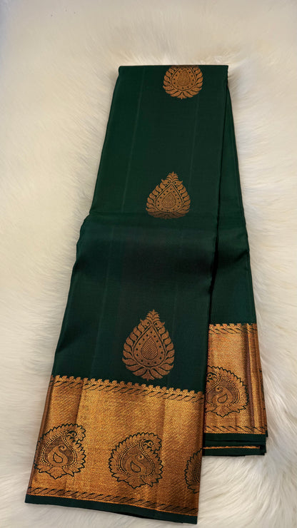 RAMA GREEN HANDLOOM KANCHIPURAM  SILK SAREE(KSS509)
