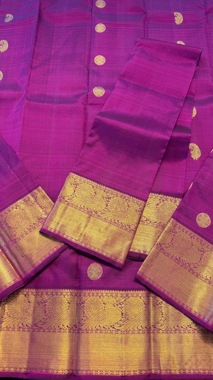 ROYAL PURPLE GOLD ZARI HANDLOOM KANCHIPURAM SILK SAREE (KSS107)