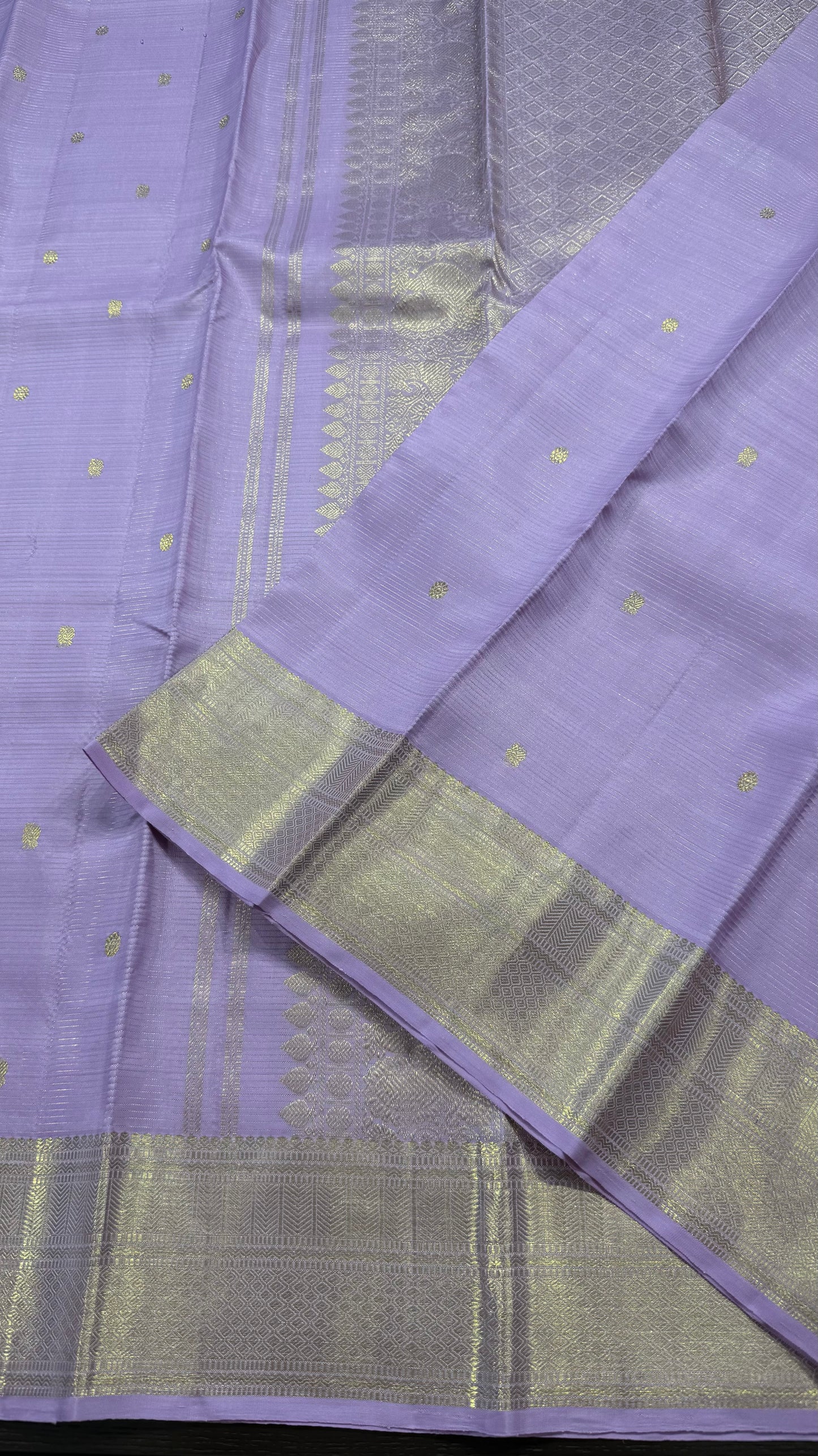 PASTEL LAVENDER VAIRA OOSI PURE KANCHIPURAM HANDLOOM SILK SAREE(KSS525)