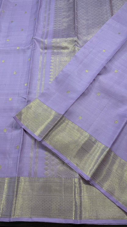 PASTEL LAVENDER VAIRA OOSI PURE KANCHIPURAM HANDLOOM SILK SAREE(KSS525)