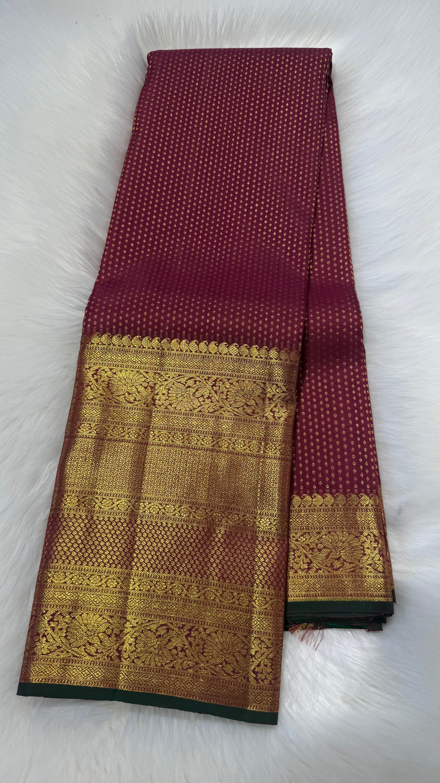 BURGUNDY PURE KANCHIPURAM HANDLOOM SILK SAREE(KSS 585)