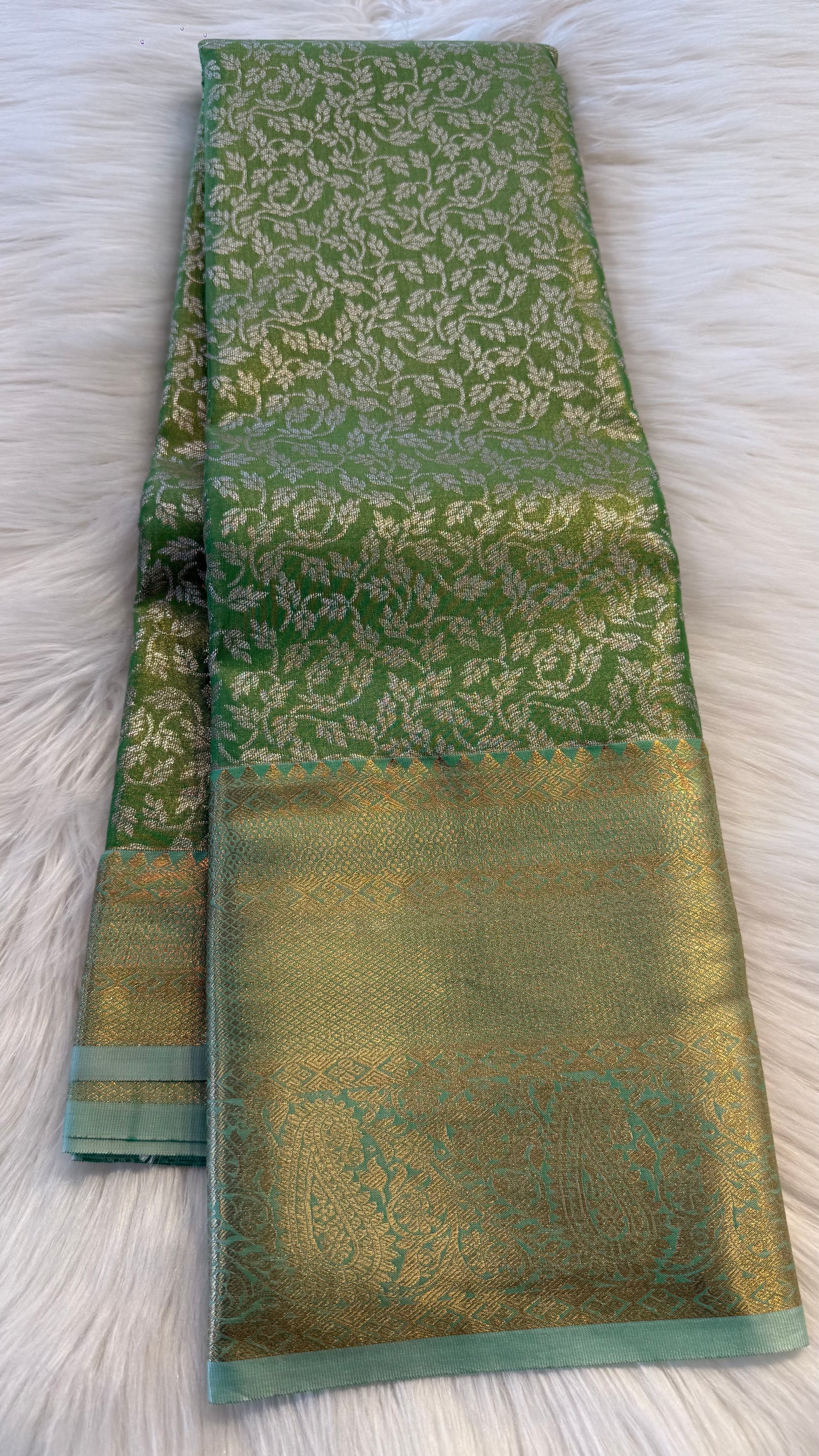 SEA GREEN SEMI SILK KANICHIPURAM SILK SAREE (SSKS22)