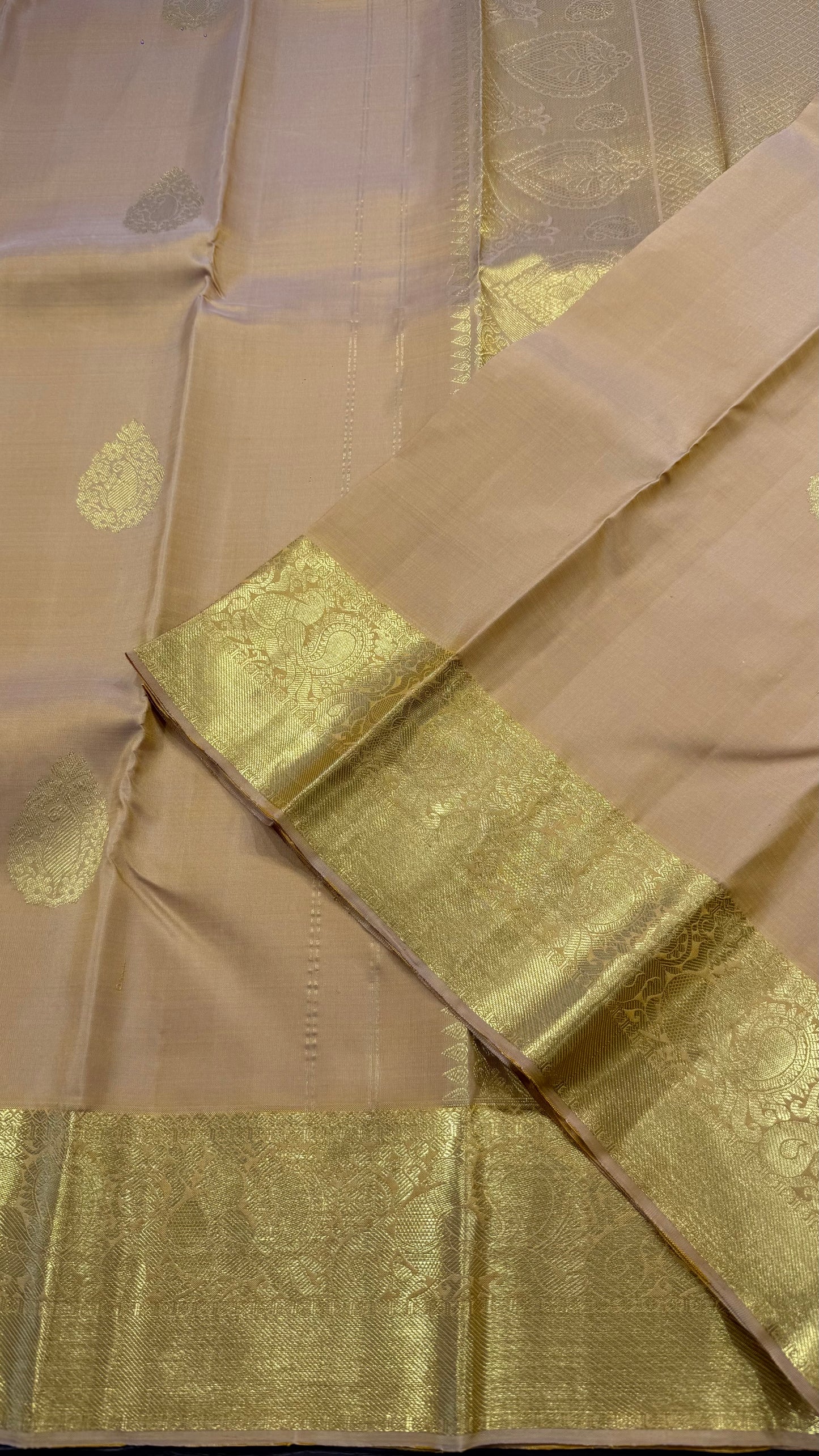 HONEY GOLD HANDLOOM  KANCHIPURAM SILK SAREE (KSS 513)