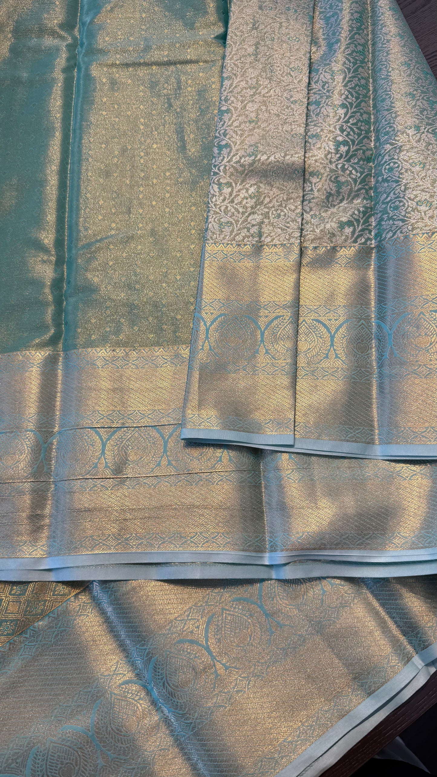 MINT SEMI SILK KANICHIPURAM SILK SAREE (SSKS34)