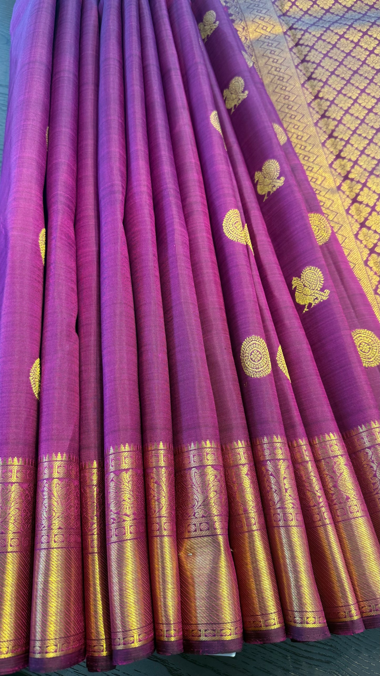 ROYAL PURPLE GOLD ZARI HANDLOOM KANCHIPURAM SILK SAREE (KSS169)