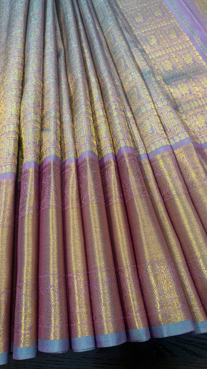 UNICORN GOLD FULL ZARI HANDLOOM KANCHIPURAM SILK SAREE (KSS311)