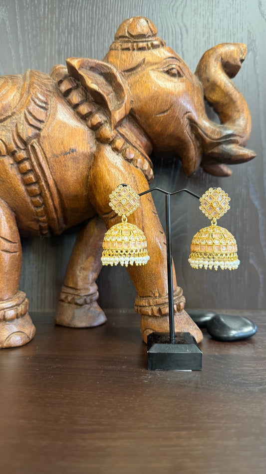 Peach Stone Jhumka