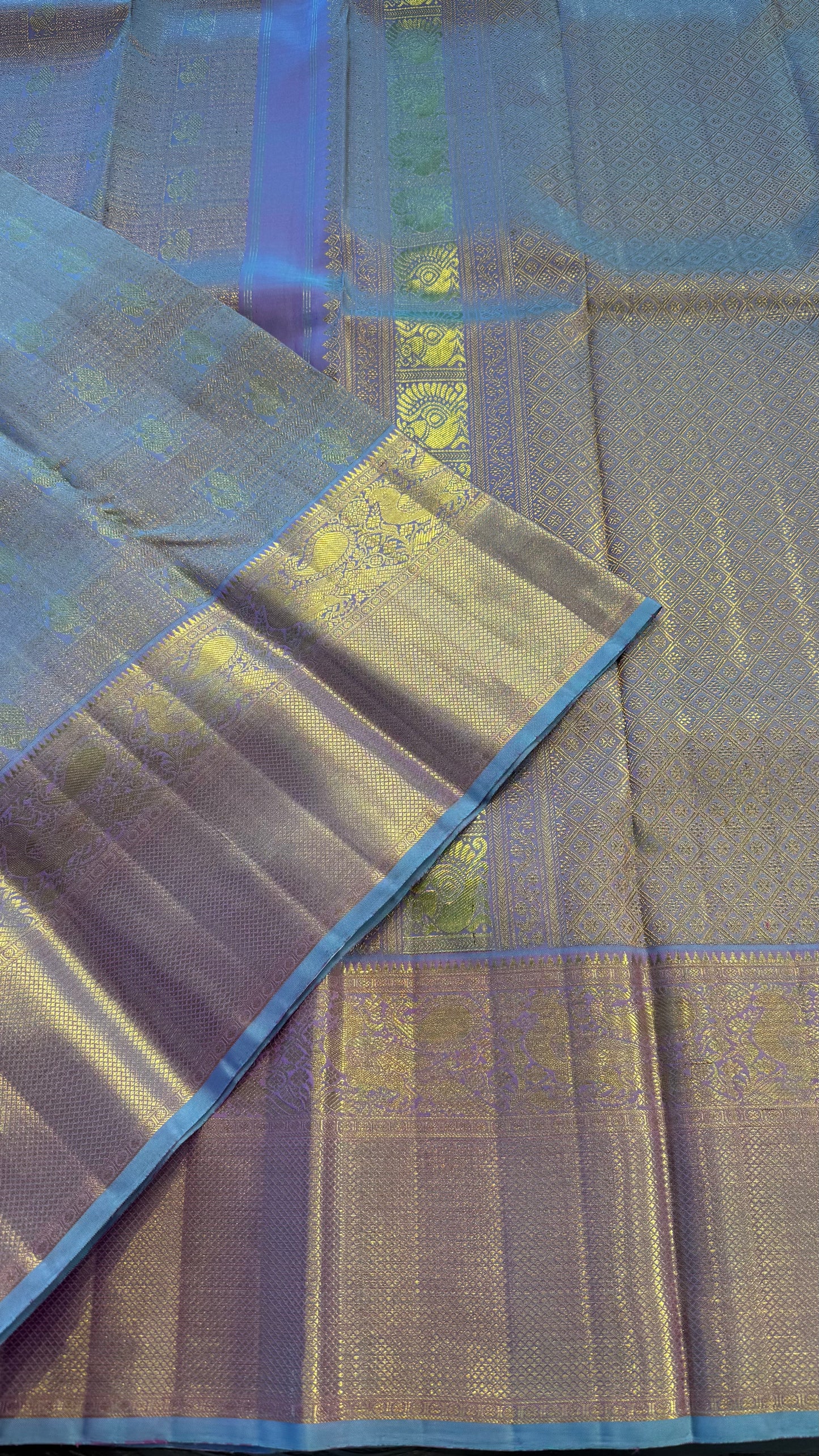 UNICORN GOLD FULL ZARI HANDLOOM KANCHIPURAM SILK SAREE (KSS313)