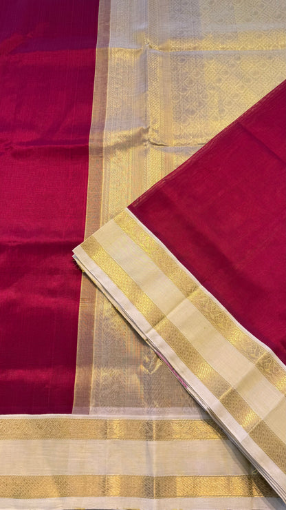 RED WITH CONTRAST GOLD KANCHIPURAM SILK COTTON (KSC80 / KSC81)