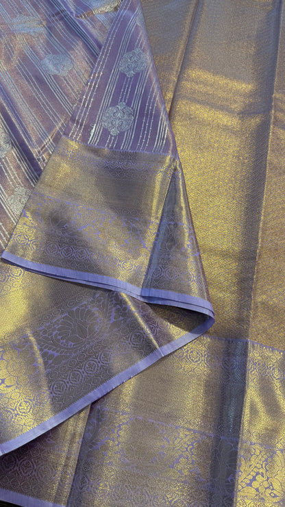 LILAC SEMI SILK KANICHIPURAM SILK SAREE (SSKS07)