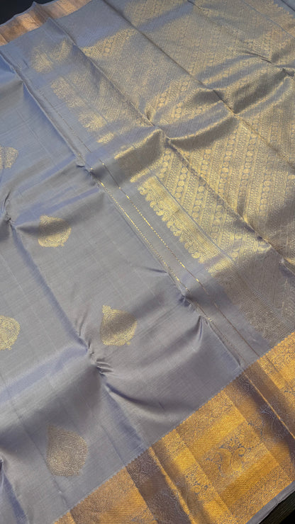 PALE MAUVE HANDLOOM KANCHIPURAM SILK SAREE (KSS315)