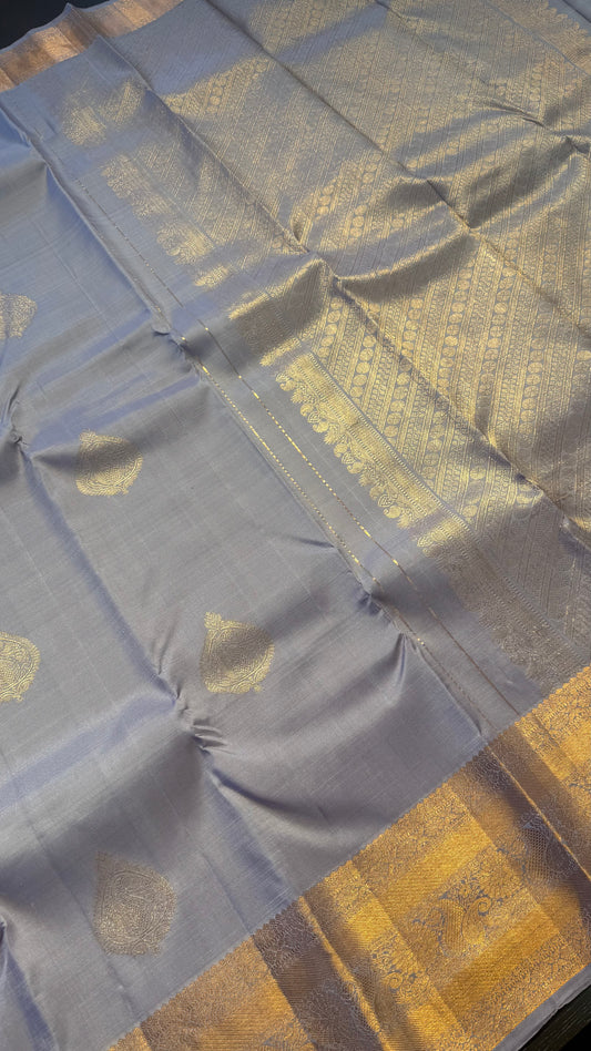 PALE MAUVE HANDLOOM KANCHIPURAM SILK SAREE (KSS315)
