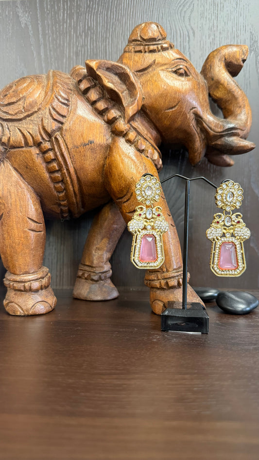 Ashika Pink Stone Earring