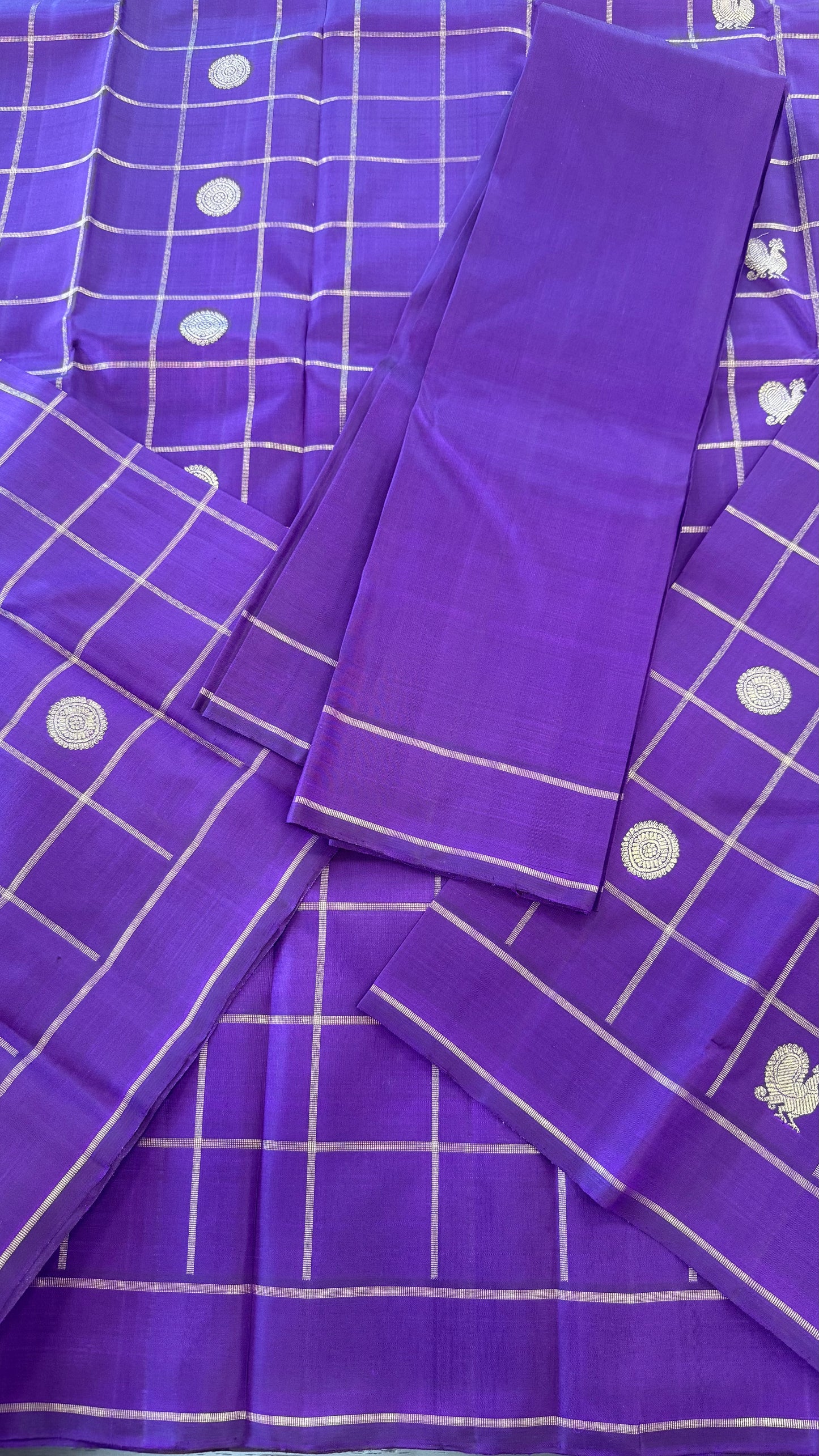 ROYAL PURPLE GOLD ZARI HANDLOOM KANICHIPURAM SILK SAREE (KSS217)