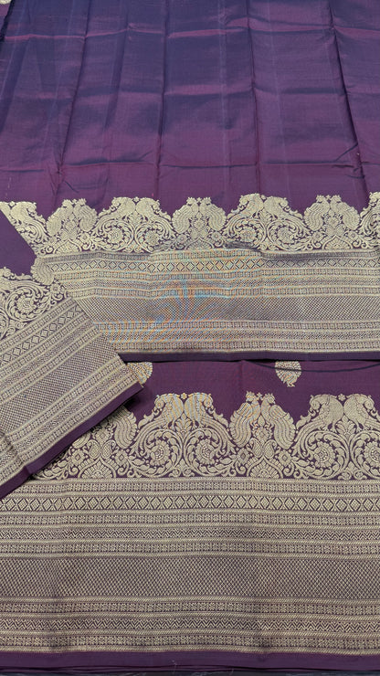 BURNT MAROON PURE KANCHIPURAM HANDLOOM SILK SAREE( KSS 589)