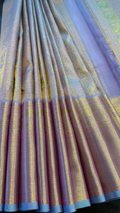 UNICORN GOLD FULL ZARI HANDLOOM KANCHIPURAM SILK SAREE (KSS313)