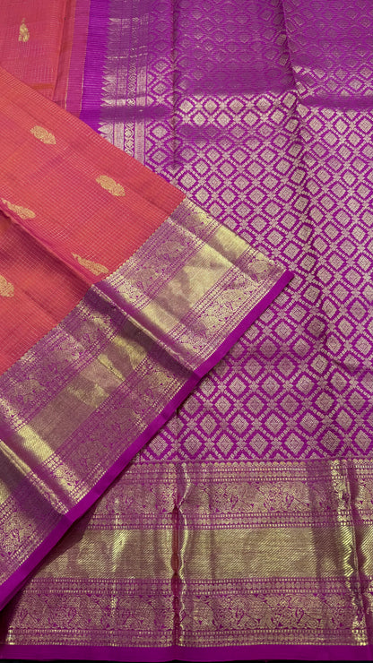 RANI PINK  HANDLOOM  KANCHIPURAM SILK SAREE (KSS 563)