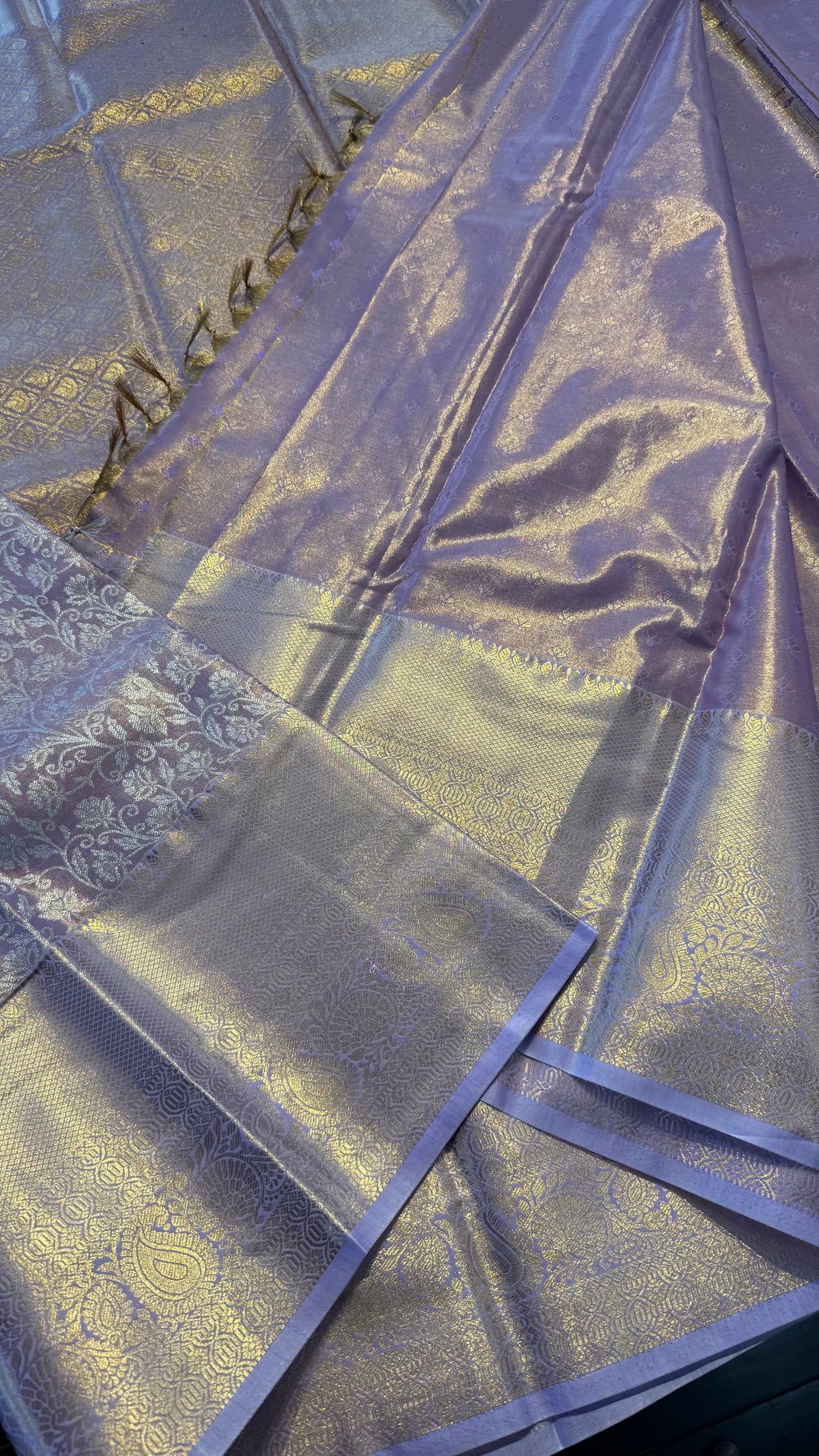 LIGHT PURPLE SEMI SILK KANICHIPURAM SILK SAREE (SSKS30)
