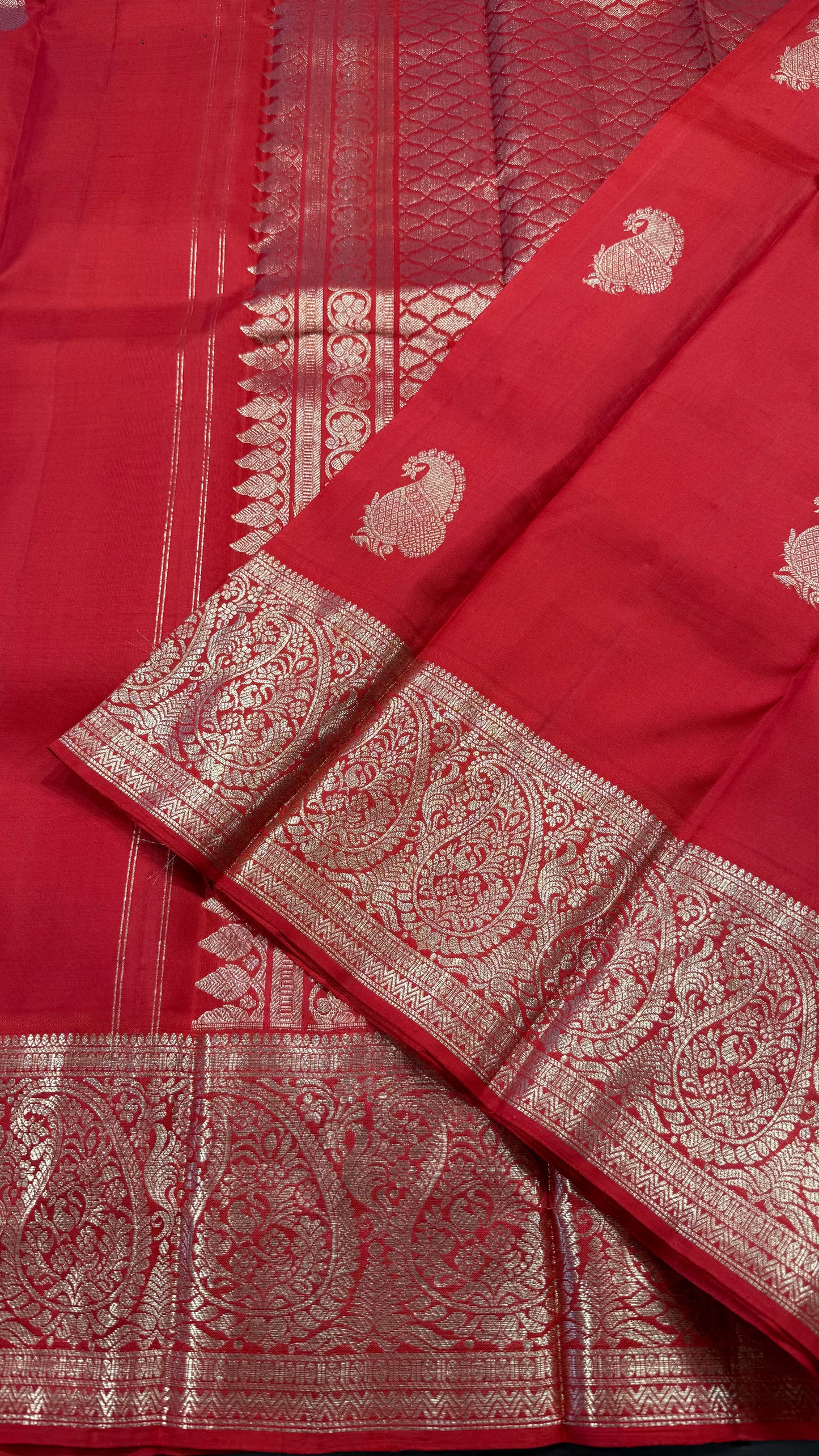 CHILLI RED HANLOOM KANCHIPURAM SILK SAREE (KSS 583)