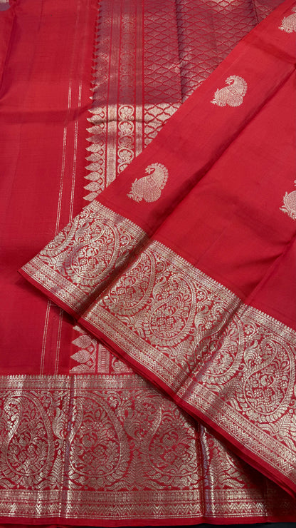 CHILLI RED HANLOOM KANCHIPURAM SILK SAREE (KSS 583)