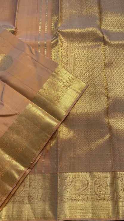 GOLD HANDLOOM KANCHIPURAM SILK SAREE (KSS399)