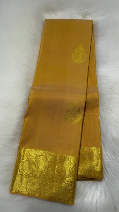 HONEY GOLD HANDLOOM  KANCHIPURAM SILK SAREE (KSS 513)