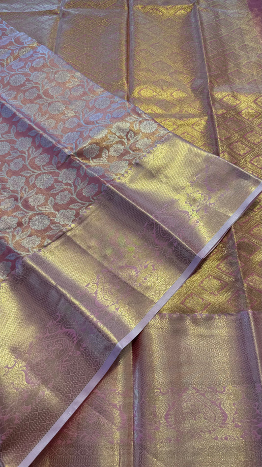 PINK SEMI SILK KANICHIPURAM SILK SAREE (SSKS11)
