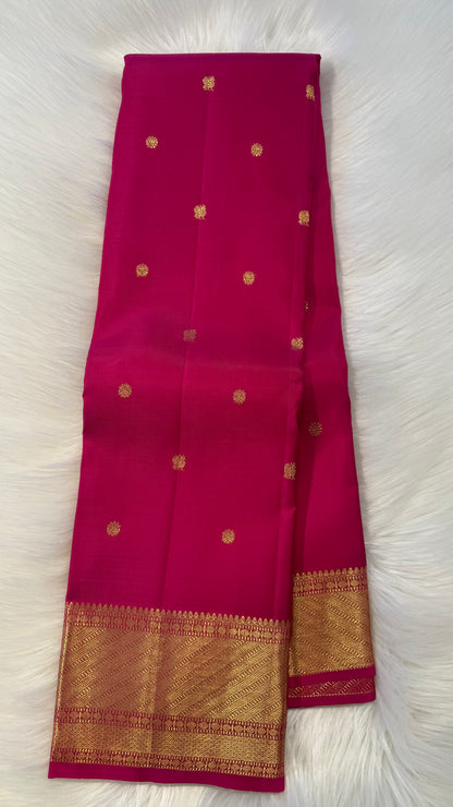 RANI PINK GOLD ZARI HANDLOOM KANCHIPURAM SILK SAREE (KSS339)