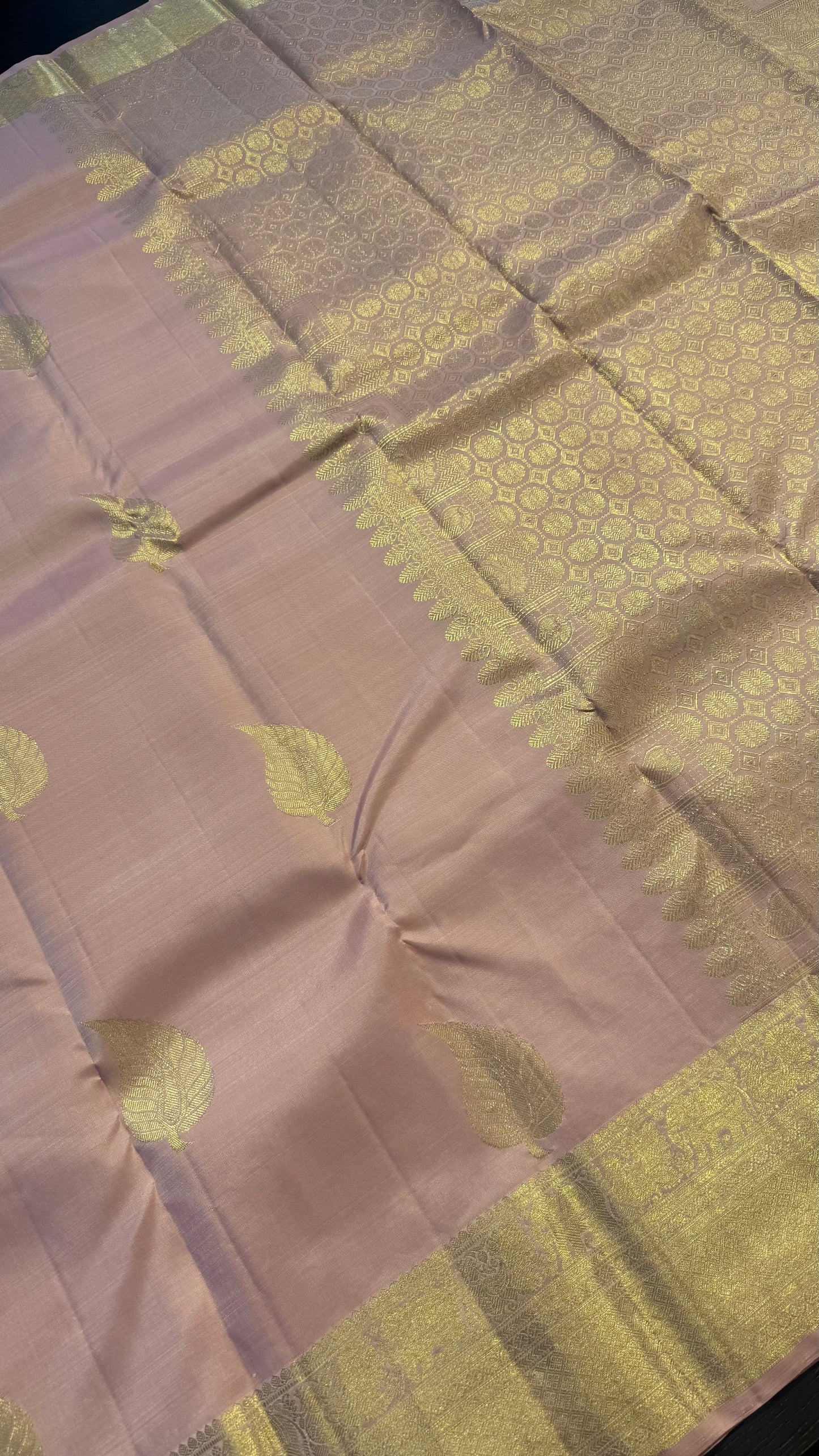 PASTEL PINK HANDLOOM KANCHIPURAM SILK SAREE (KSS356)