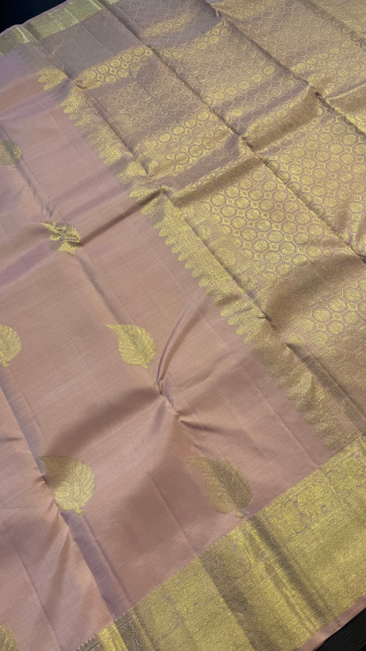 PASTEL PINK HANDLOOM KANCHIPURAM SILK SAREE (KSS356)